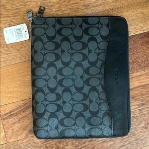 NWT Coach Tech Case, Signature Canvas Black/Grey